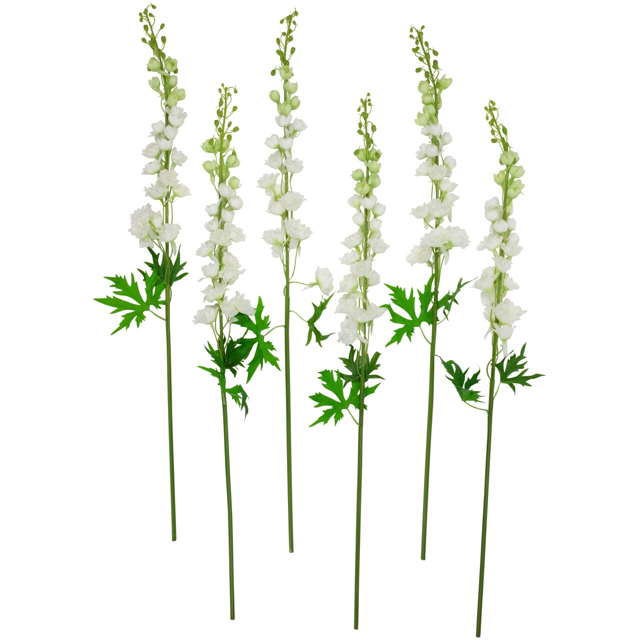 Northlight Real Touch™ White Delphinium Artificial Floral Stems, Set of 6 - 40"